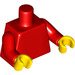 LEGO rot Schmucklos Torso mit rot Arme und Gelb Hände (76382 / 88585)