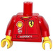 LEGO Red Plain Torso with Red Arms and Yellow Hands with Shell &amp; Ferrari Logo, UPS, Kaspersky Sticker (973)