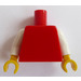 LEGO rouge Plaine Torse avec blanc Bras et Jaune Mains (76382 / 88585)