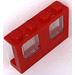 LEGO Rood Vliegtuig Venster 1 x 4 x 2 met Transparant Glas