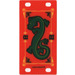 LEGO Red Plastic Flag 4 x 8 with Oriental Green Dragon