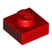 LEGO rot Platte 1 x 1 mit Schwarz Streifen (3024 / 106727)