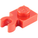 LEGO rot Platte 1 x 1 mit Vertikale Clip (Dick geöffneter O-Clip) (44860 / 60897)