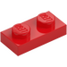 LEGO Rood Plaat 1 x 2 (3023 / 28653)