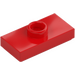 LEGO Rojo Placa 1 x 2 con 1 Espiga (con ranura y sujeción de espiga inferior) (15573 / 78823)