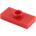 LEGO Rouge assiette 1 x 2 avec 1 Tenon (sans rainure inférieure) (3794)