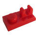 LEGO Red Plate 1 x 2 with Top Clip with Gap (92280)