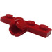 LEGO Red Plate 1 x 4 with Ball Joint Socket (Long with 4 Slots)