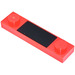 LEGO Red Plate 1 x 4 with Two Studs with Black rectangle between the studs without Groove (67064 / 92593)