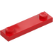 LEGO Red Plate 1 x 4 with Two Studs without Groove (92593)