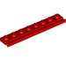 LEGO rouge assiette 1 x 8 avec Porte Rail (4510)
