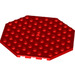 LEGO rot Platte 10 x 10 Octagonal mit Loch (89523)
