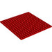 LEGO rot Platte 16 x 16 mit Rippen an der Unterseite (91405)