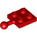 LEGO Rood Plaat 2 x 2 met Kogelgewricht en geen gat in de plaat (3729)