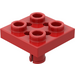 LEGO Red Plate 2 x 2 with Bottom Pin (Small Holes in Plate) (2476)