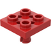 LEGO Rood Plaat 2 x 2 met Onderzijde Pin (Kleine gaten in plaat) (2476)