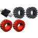 LEGO Red Plate 2 x 2 with White Wheels with Black Tires 4084