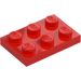 LEGO Rood Plaat 2 x 3 (3021)