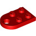 LEGO rouge assiette 2 x 3 avec Arrondi Fin et Épingle Trou (3176)