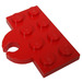 LEGO Red Plate 2 x 4 with Coupling for Removable Hook