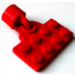 LEGO Rosso Piastra 2 x 4 con Treno Coupling Piastra e magnete lungo 8 mm dello stesso colore