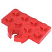 LEGO Rosso Piastra 2 x 4 con Treno Coupling Piastra (Aprire)