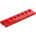 LEGO Red Plate 2 x 8 with Door Rail (30586)