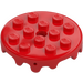 LEGO Rojo Placa 4 x 4 Circular Cake Frosting (65702)