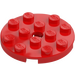 LEGO Red Plate 4 x 4 Round with Hole and Snapstud (60474)