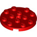 LEGO Red Plate 4 x 4 Round with Hole and Snapstud (60474)