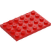 LEGO Red Plate 4 x 6 (3032)