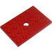 LEGO rouge assiette 4 x 6 avec Trou