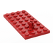 LEGO Red Plate 4 x 8 with Helicopter Rotor Holder