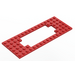LEGO Red Plate 6 x 16 with Motor Cutout Type 2 (Large Cutout) (3058)