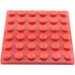 LEGO Rood Plaat 6 x 6 (3958)