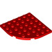 LEGO rot Platte 6 x 6 Runden Ecke (6003)