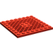 LEGO Rood Plaat 8 x 8 met Rooster (Geen gat in het midden) (4151)