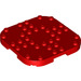 LEGO rouge assiette 8 x 8 x 0.7 avec Coins arrondis (66790)