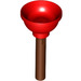 LEGO Red Plunger with Reddish Brown Handle (11459)