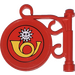 LEGO rouge Pole Sign avec klaxon et Stamp Autocollant (2038)