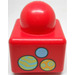 LEGO Rood Primo Steen 1 x 1 met 3 coloured balls en n° 3 Aan Tegenoverliggende zijden