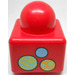 LEGO Rojo Primo Ladrillo 1 x 1 con 3 coloured balls y n° 3 en Lados opuestos (49055)