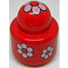 LEGO Red Primo Round Rattle 1 x 1 Brick with Flower Pattern (31005 / 75592)