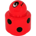 레고 빨간색 Primo 둥근 Rattle 1 x 1 벽돌 ~와 함께 Ladybug 무늬 (31005 / 75592)