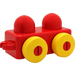 LEGO rouge Primo Véhicule Base avec Jaune roues et tow hitches