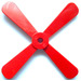 LEGO Red Propeller 4 Blade 13 Diameter without Studs