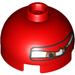 LEGO Rood Ronde Steen 2 x 2 Dome Top (Undetermined Stud - To be deleted) met Ogen Squinting en F1 Helm (70626)