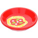 LEGO Rood Rond Dish met Pasta, Sauce, Mushrooms Sticker