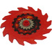 LEGO Red Saw Blade with 14 Teeth with Silver Gear, Flames Sticker (61403)