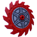 LEGO Red Saw Blade with 14 Teeth with Six-Pointed Central Pattern Sticker (61403)